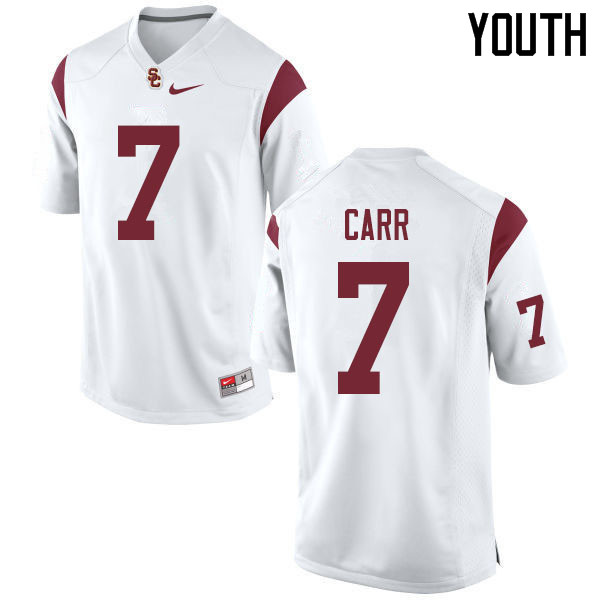 Youth #7 Stephen Carr USC Trojans College Football Jerseys Sale-White